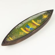 Enamel Incense Bowl - Mango Wood - Tree of Life