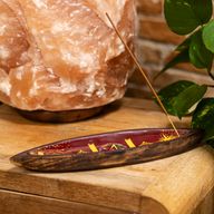 Enamel Incense Bowl - Mango Wood - Pentagon
