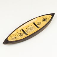 Enamel Incense Bowl - Mango Wood - Hand & Sun (natural)