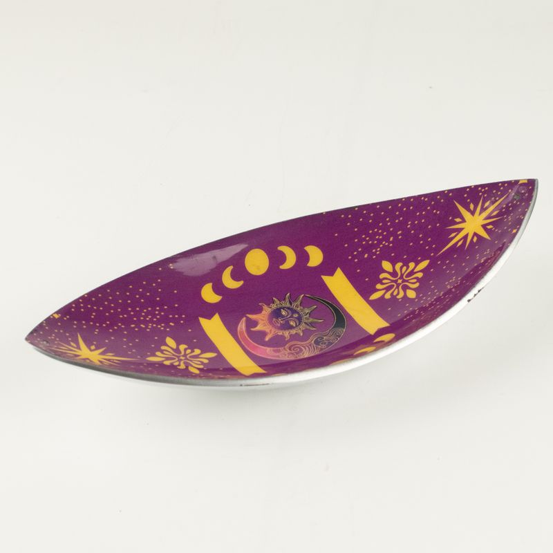 Enamel Incense Bowl - Aluminum - Purple Sun & Moon Phases