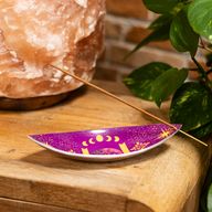 Enamel Incense Bowl - Aluminum - Purple Sun & Moon Phases