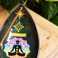 Enamelled Incense Bowl - Aluminum - Lotus Buddha Chakra