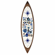 Enamel Incense Bowl - Mango Wood - Evil Eye
