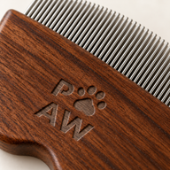 PAW Grooming Tools - Mini Flea Check & Delcate Area Comb - Walnut