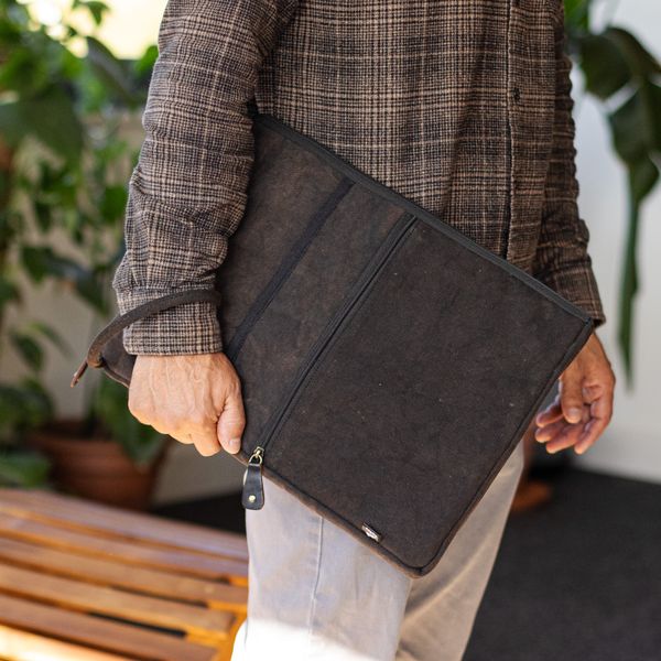 Stonewash Large Laptop Pouch - Charcoal - 30x40cm
