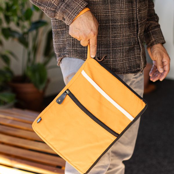 Canvas Travel Laptop Pouch - Orange - 23.5x33cm