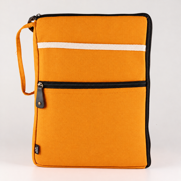 Canvas Travel Laptop Pouch - Orange - 23.5x33cm