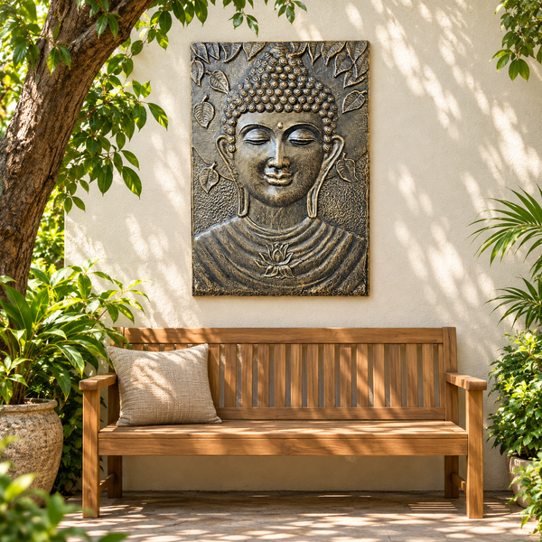 Large Buddha Antique Gold Relief - 0.7x1m