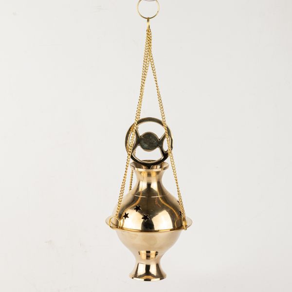 Hanging Brass Incense Burner - Three Phase Moon