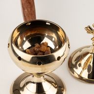 Censer Incense Burner with Wooden Handle - Cross