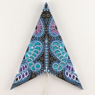 Star Lamp - Purple & Teal Peacock Five  Point - 60cm