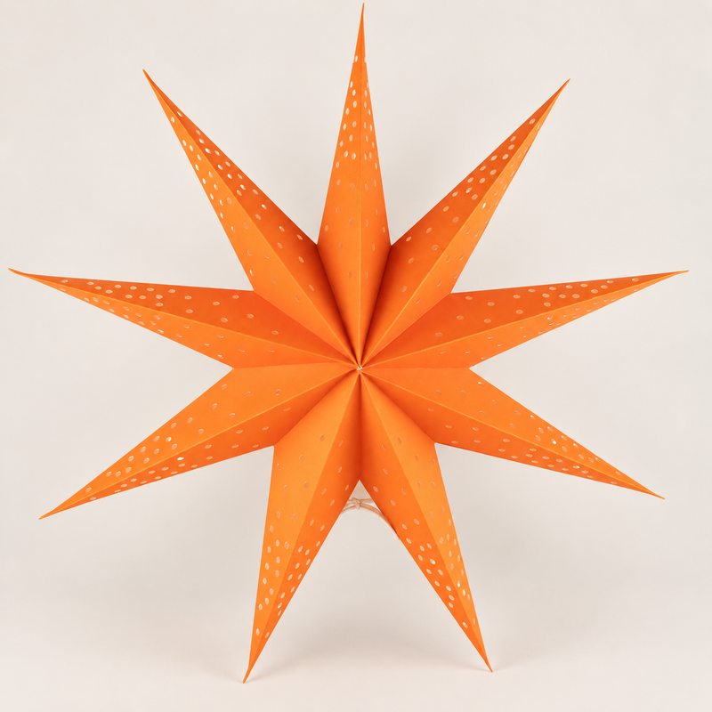 Star Lamp - Orange Lights Nine Point - 45cm
