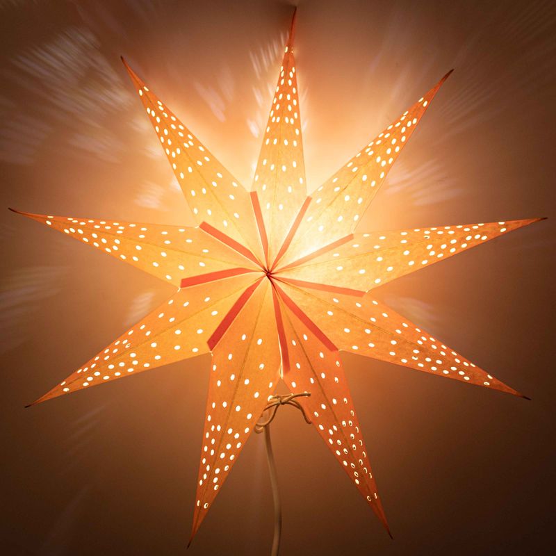 Star Lamp - Orange Lights Nine Point - 45cm