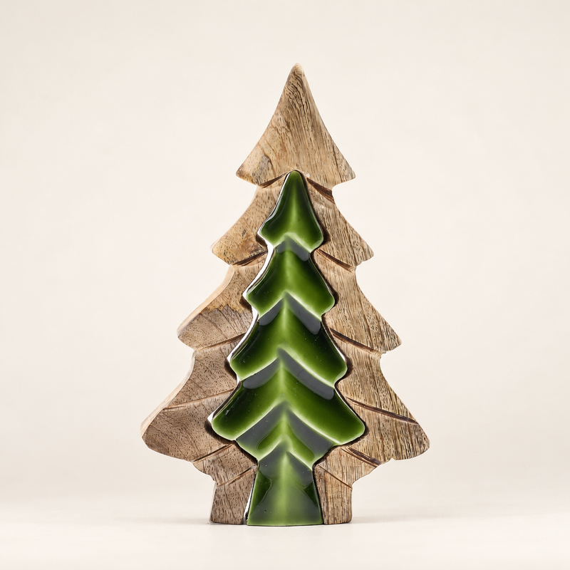 Lost in the Forrest - Small Tree in a Tree Wooden Decoration - 15x10cm