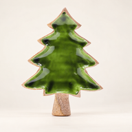 Lost in the Forrest -  Enamel Tree Wooden Bowl - 25x19cm