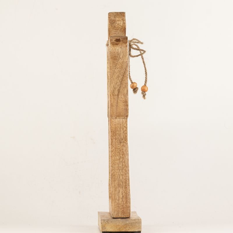 Large Mango Wood Halo Angel - White Enamel