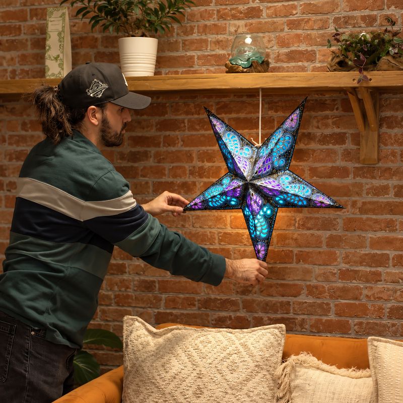 Paper Star Lamp Shade Starter Pack – 20 Shades with Cables & Bulbs
