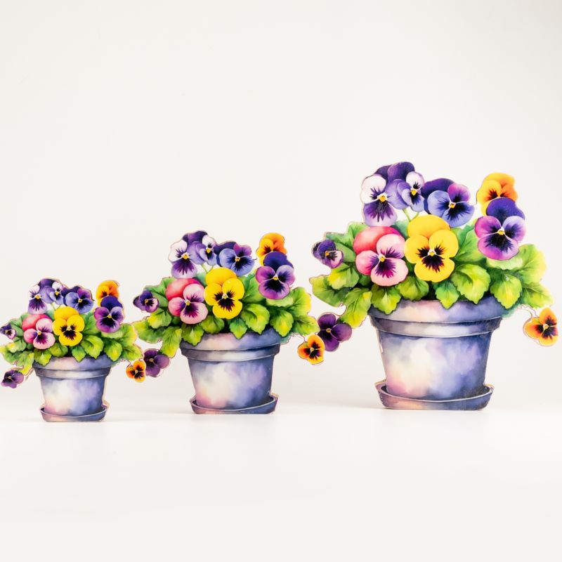 Wooden House Plants - Mini Pansy
