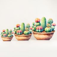 Wooden House Plants - Mini Cactus Garden