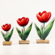 Wooden House Plants - Medium Tulip