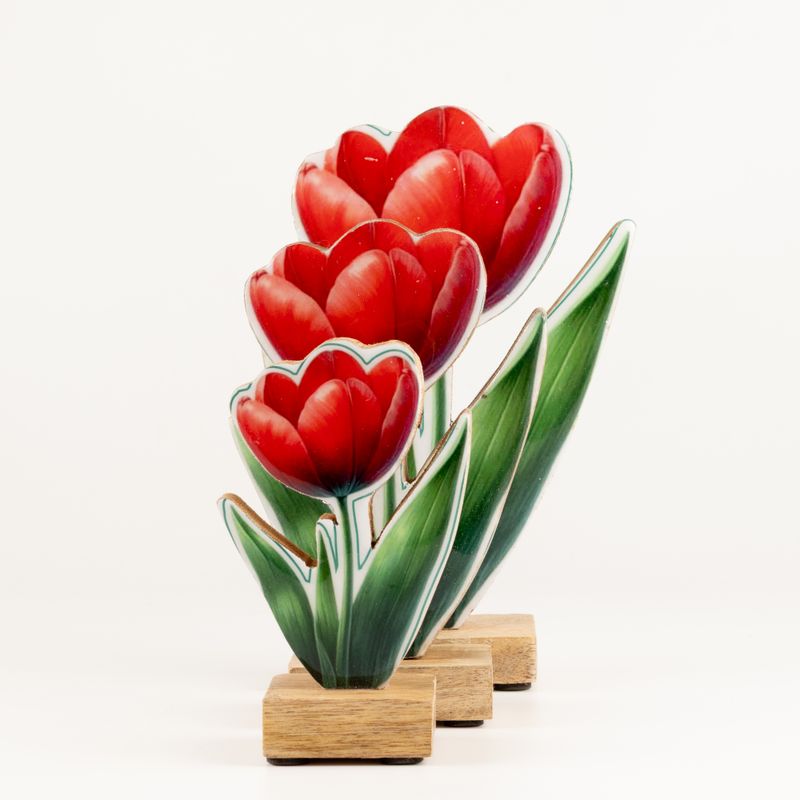 Wooden House Plants - Large Tulip