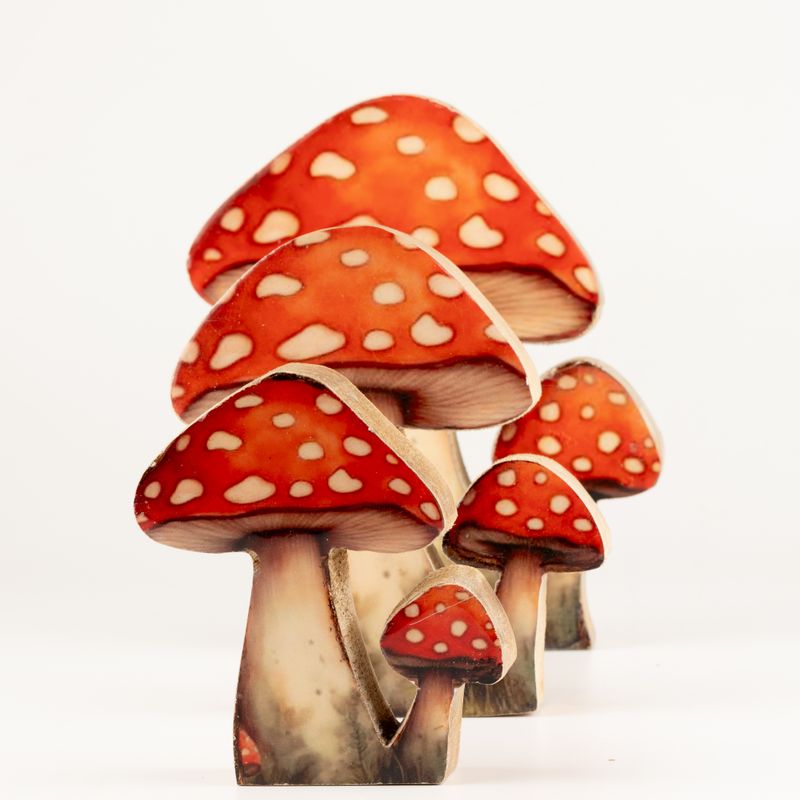 Wooden House Plants - Medium Redcap Mushroom