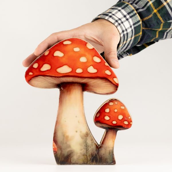 Wooden House Plants - Large Redcap Mushroom