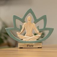 Wooden Yoga Lady - Lotus Flower -Teal - Flow