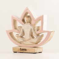 Wooden Yoga Lady - Lotus Flower - Dusty Pink - Love