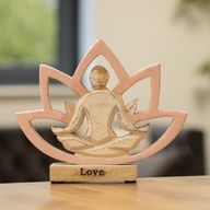 Wooden Yoga Lady - Lotus Flower - Dusty Pink - Love