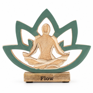 Wooden Yoga Lady - Lotus Flower -Teal - Flow
