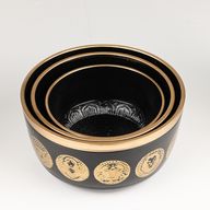 Black Zodiak Bowls - Set of 3 - 15cm 19cm 20cm