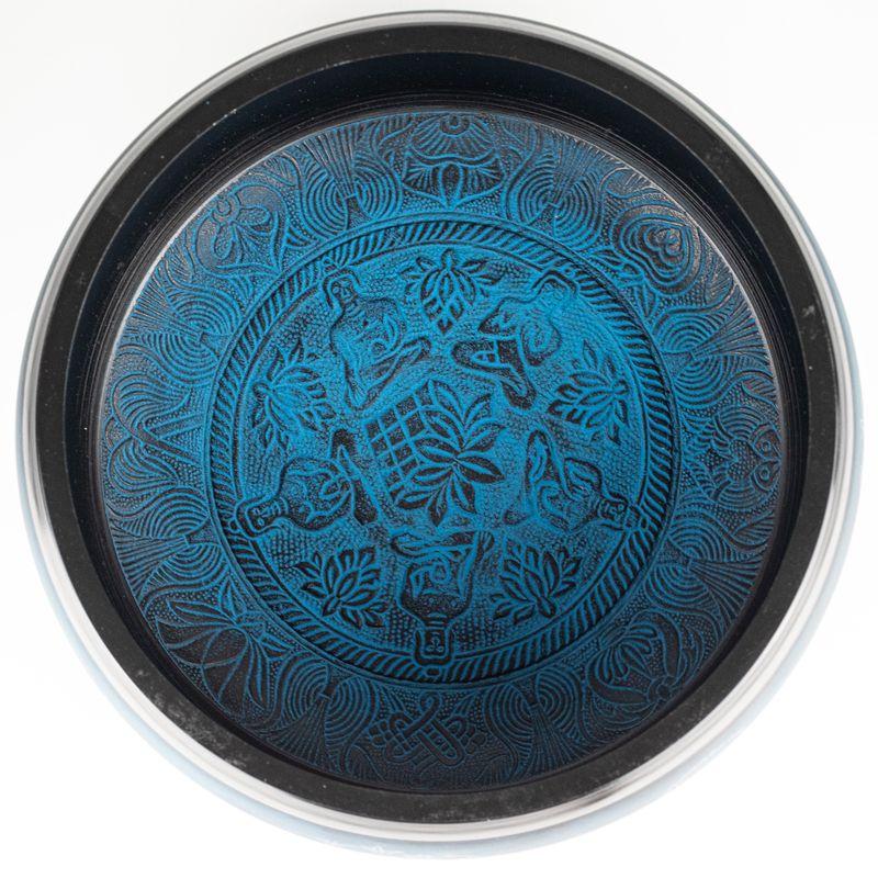 Huge Singing Bowl - Dusty Blue - 32x15cm - Design 1