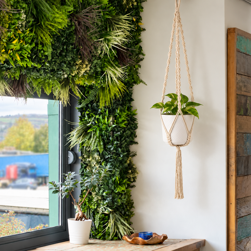 Simple Macrame Pot Holder - Natural