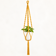 Simple Macrame Pot Holder - Mustard