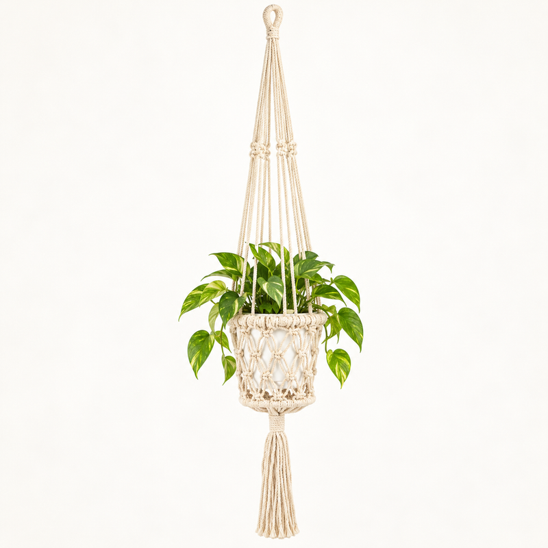 Macrame Pot Holder  - Natural