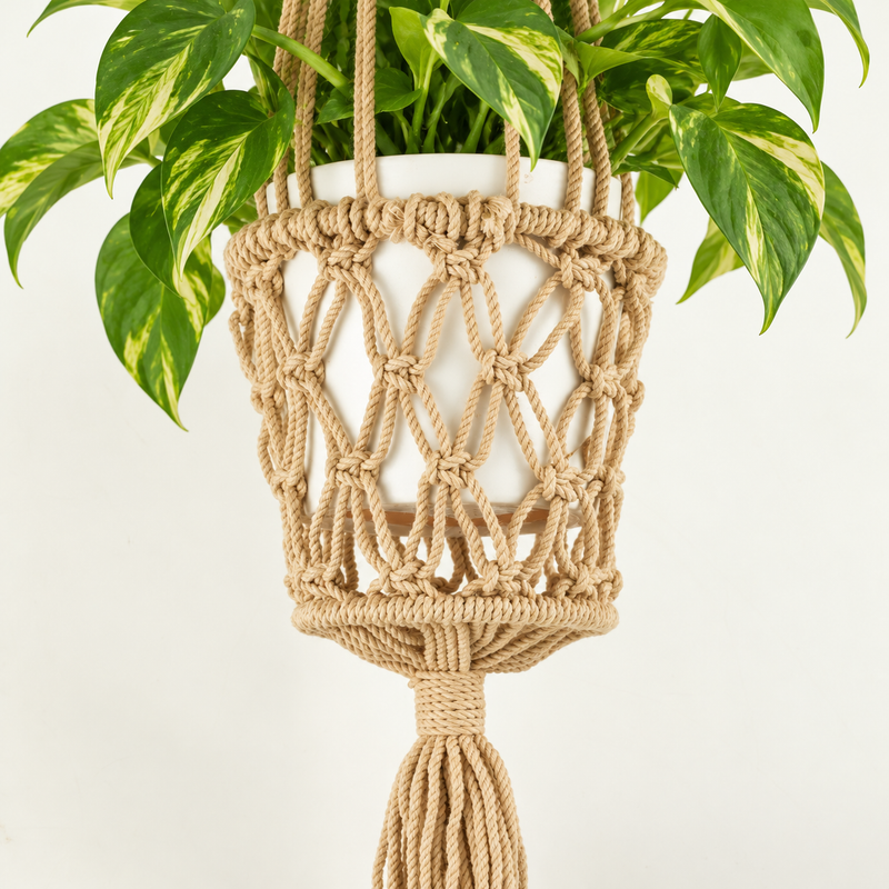 Macrame Pot Holder - Camal