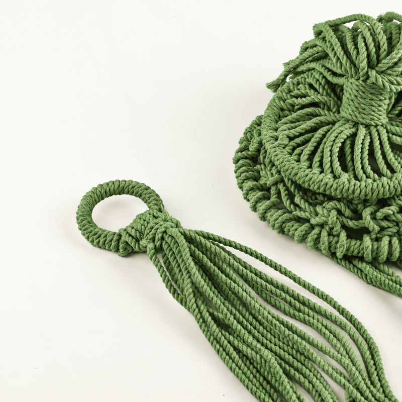 Macrame Pot Holder  - Green