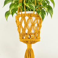Macrame Pot Holder - Mustard