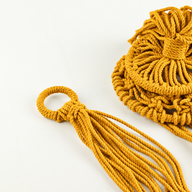 Macrame Pot Holder - Mustard