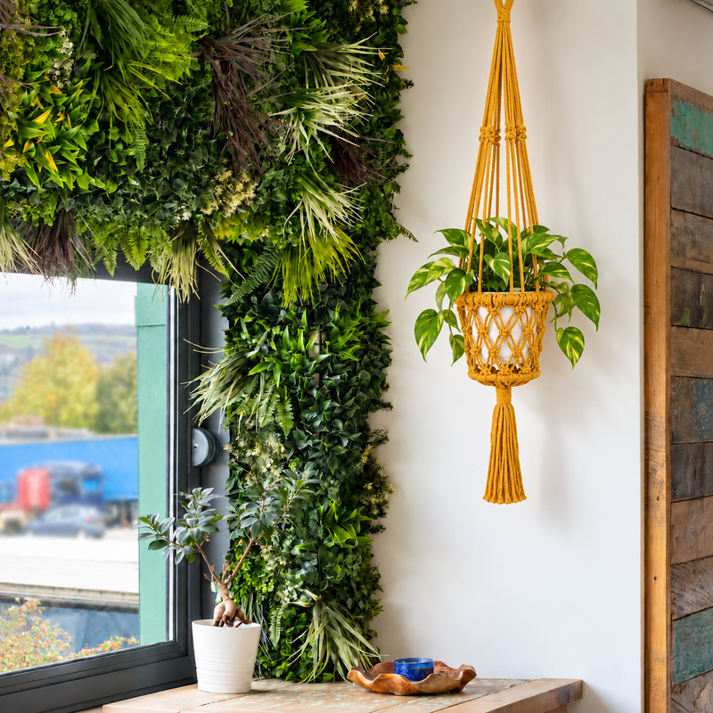 Macrame Pot Holder - Mustard