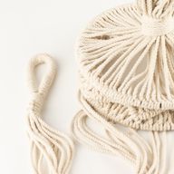 Lrg Macrame Pot Holder  - Natural