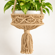 Lrg Macrame Pot Holder  - Camal