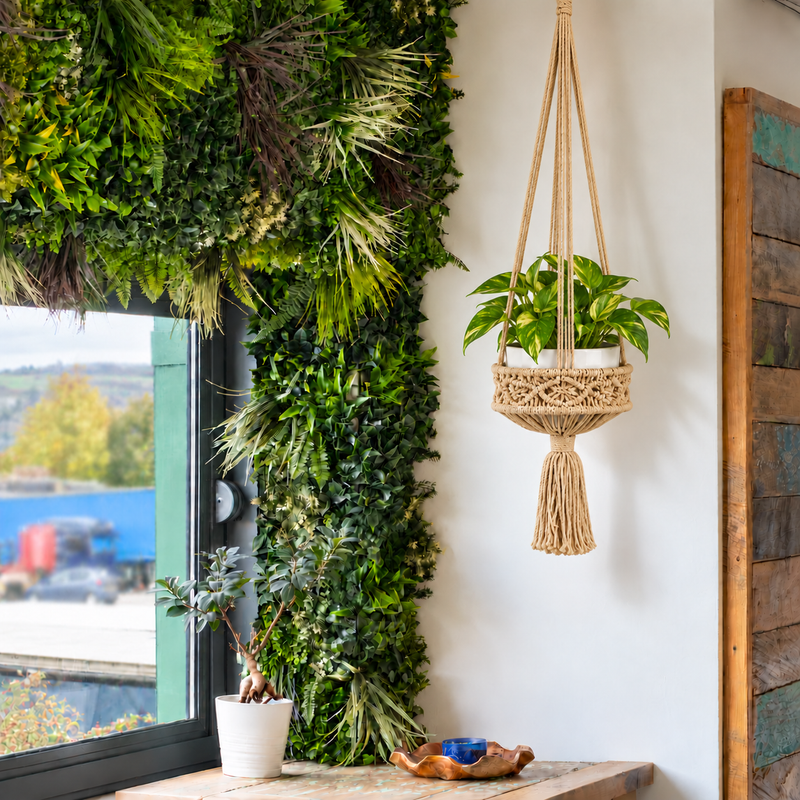 Lrg Macrame Pot Holder  - Camal