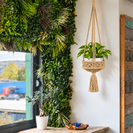 Lrg Macrame Pot Holder  - Camal