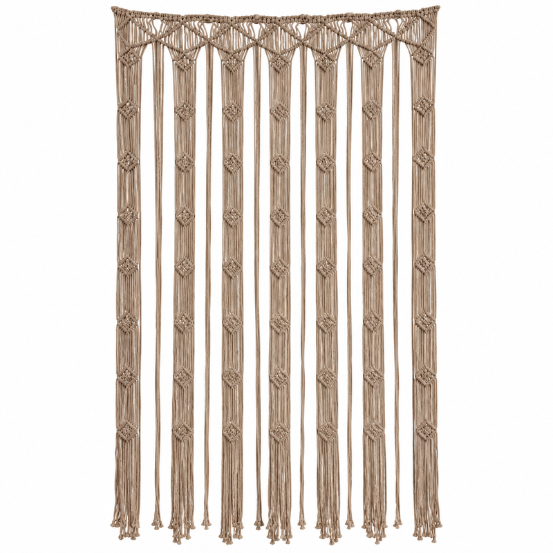 Macrame Curtain   - Camal