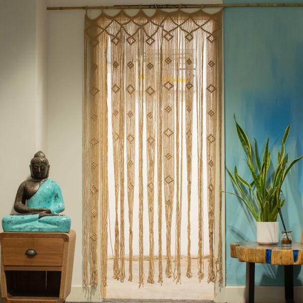 Macrame Curtain - Camel