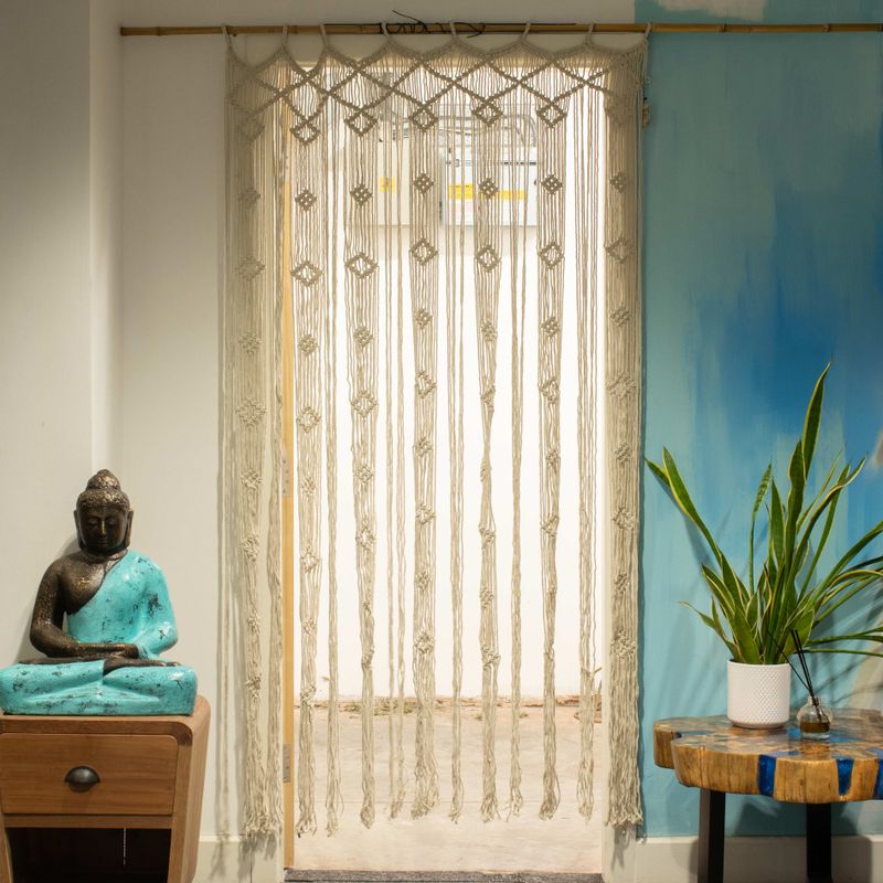 Macrame Curtain   - Natural