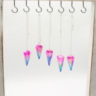 Six Sided Pendulum - Aurora Crystal Pink and Blue