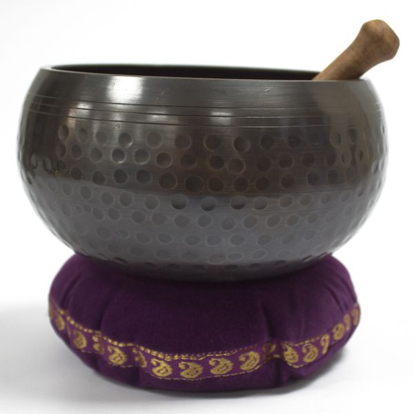 Singing Bowl Velvet Cushion - 11cm (Assorted Colours)